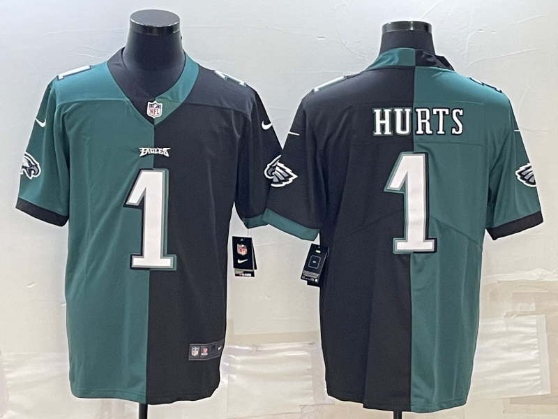 Men's Philadelphia Eagles Jalen Hurts #1 Midnight Green/Black Jersey
